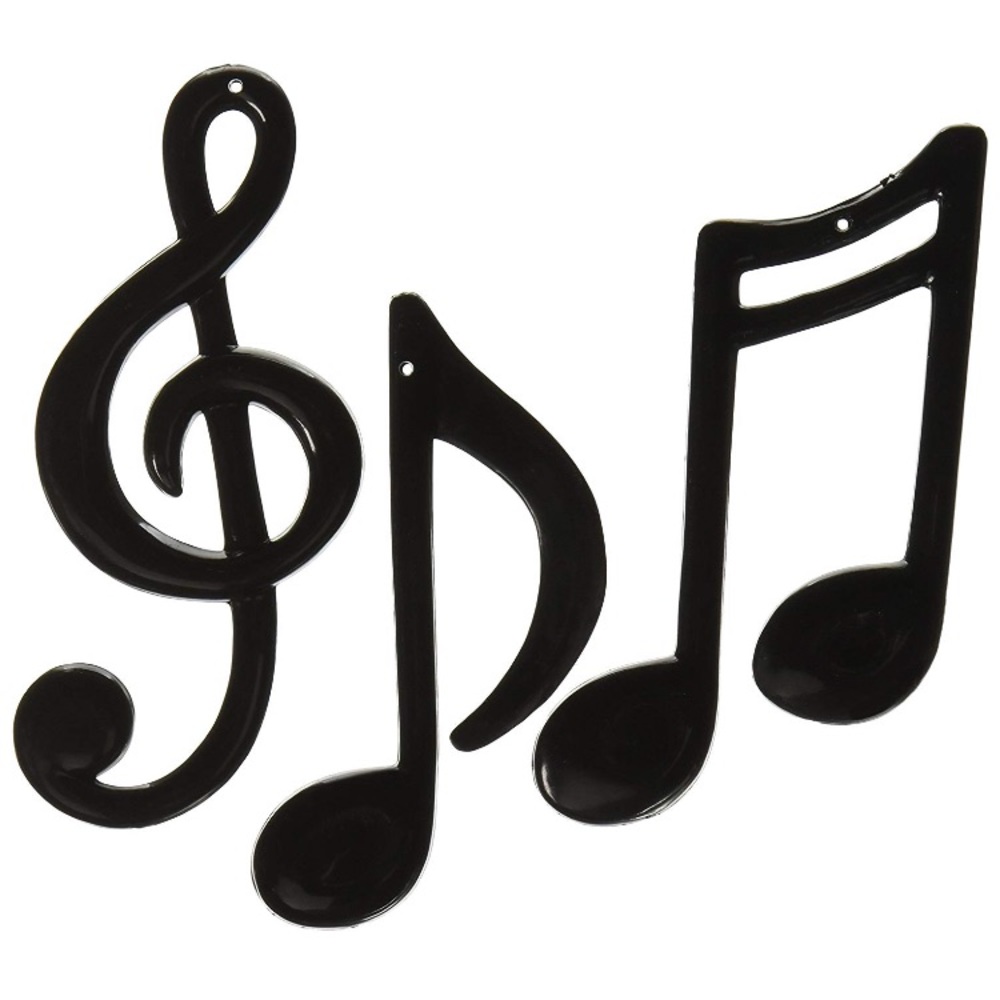 Molded Plastic Musical Notes (black) (3/Pkg)